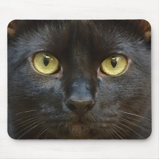 Schwarze Katze Mousepad (Vorne)