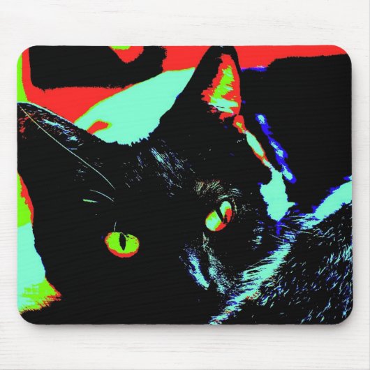 Schwarze Katze Mousepad (Vorne)