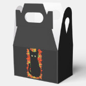 Schwarze Katze, Muster der Herbstblätter, Hallowee Geschenkschachtel (Geöffnet)