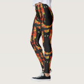 Schwarze Katze, Muster der Herbstblätter, Hallowee Leggings (Links)