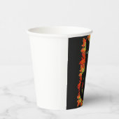 Schwarze Katze, Muster der Herbstblätter, Hallowee Pappbecher (Rechts)