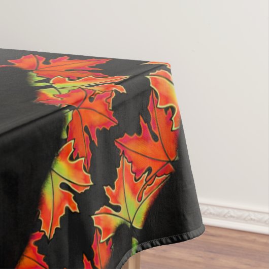 Schwarze Katze, Muster der Herbstblätter, Hallowee Tischdecke (Beispiel)