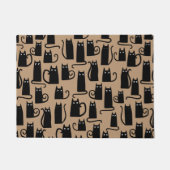 Schwarze Katze Muster Willkommen Fußmatte (Vorderseite)