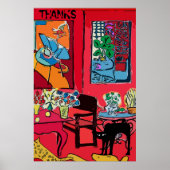 Schwarze Katze nach Tabelle, DANKE Poster (Vorne)