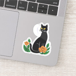 Schwarze Katze | Niedliche Katze Aufkleber
