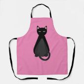SCHWARZE KATZE niedliche Mama KÜCHE SCHÜRZE (Vorderseite)