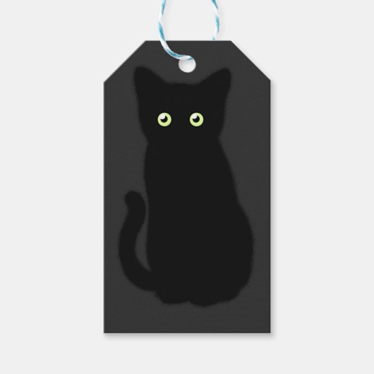 Schwarze Katze, niedliches Kätzchen, spoktacular S Geschenkanhänger (Vorderseite)