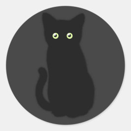 Schwarze Katze, niedliches Kätzchen, spoktacular S Runder Aufkleber
