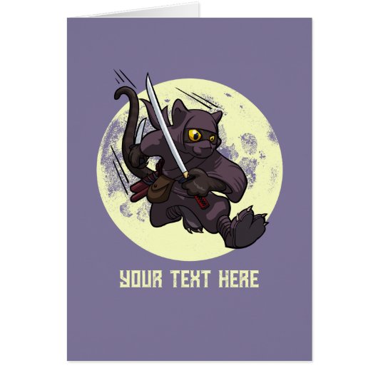 Schwarze Katze Ninja Katana Schwerter, die (Vorne)