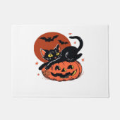 Schwarze Katze, nostalgischer Halloween-klassische Fußmatte (Vorderseite)