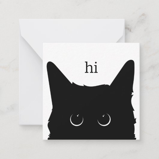Schwarze Katze-Notecard (Blank Card) Mitteilungskarte (Vorderseite)