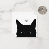 Schwarze Katze-Notecard (Blank Card) Mitteilungskarte (Vorderseite/Rückseite Beispiel)
