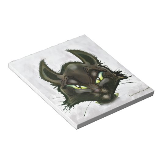 Schwarze Katze Notizblock (angewinkelt)