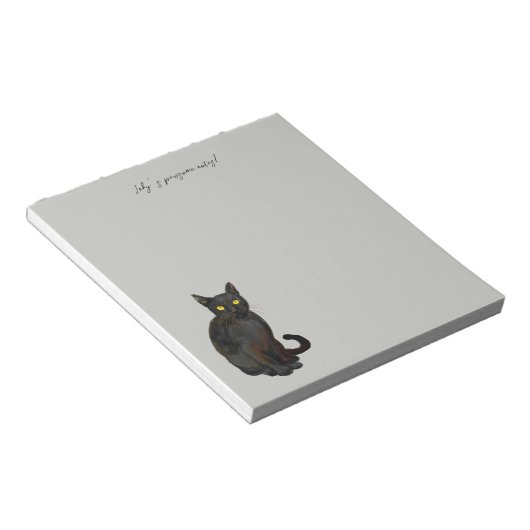 Schwarze Katze Notizblock (angewinkelt)