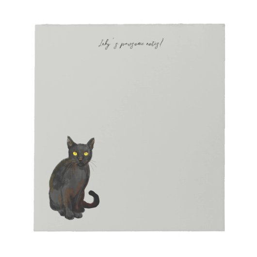 Schwarze Katze Notizblock (Vorderseite)