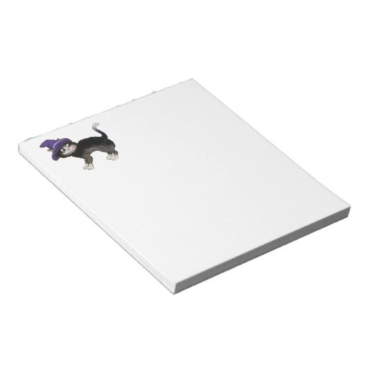 Schwarze Katze Notizblock (angewinkelt)