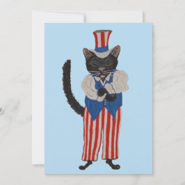 Schwarze Katze Onkel Sam Einladung