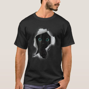 Schwarze Katze Orn Stoff Für Katze Katze Dad Katze T-Shirt