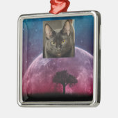Schwarze Katze Ornament Aus Metall (Links)