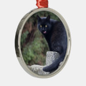 Schwarze Katze Ornament Aus Metall (Rechts)