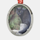 Schwarze Katze Ornament Aus Metall (Links)