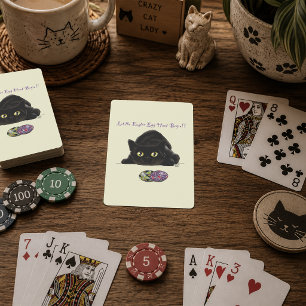 Schwarze Katze Ostern Eier Jagd Ferien Gelb Spielkarten