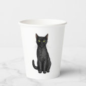 Schwarze Katze Pappbecher (Vorderseite)