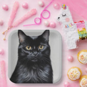 Schwarze Katze Pappteller (Party)