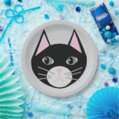 Schwarze Katze Pappteller (Party)