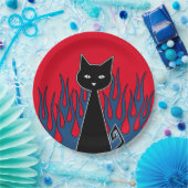 Schwarze Katze Pappteller (Party)