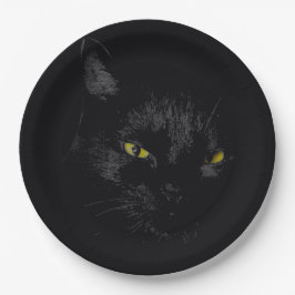 Schwarze Katze Pappteller