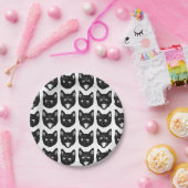 Schwarze Katze Pappteller (Party)