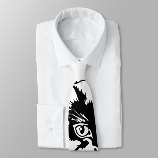 Schwarze Katze passt Sie auf! Krawatte (Gebunden)