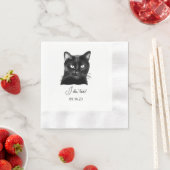 Schwarze Katze Personalisiert tue ich auch Serviette (Beispiel)