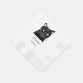 Schwarze Katze Personalisiert tue ich auch Serviette (Ecke)