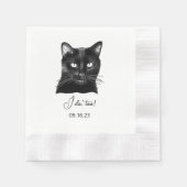 Schwarze Katze Personalisiert tue ich auch Serviette (Vorderseite)