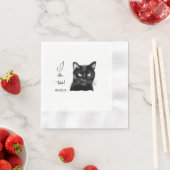 Schwarze Katze Personalisiert tue ich auch Serviette (Beispiel)