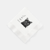 Schwarze Katze Personalisiert tue ich auch Serviette (Ecke)