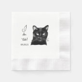 Schwarze Katze Personalisiert tue ich auch Serviette (Vorderseite)