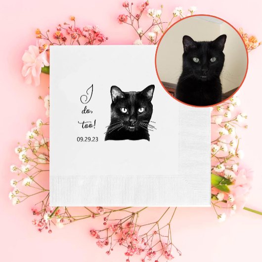 Schwarze Katze Personalisiert tue ich auch Serviette