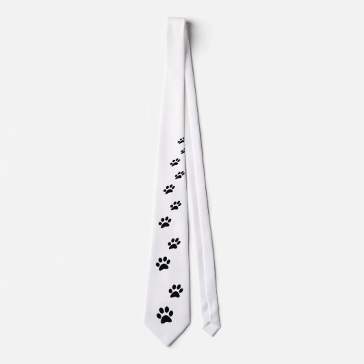 Schwarze Katze Pfoten auf Weiß Krawatte (Vorderseite)