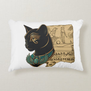 Schwarze Katze Pharao Design Dekokissen