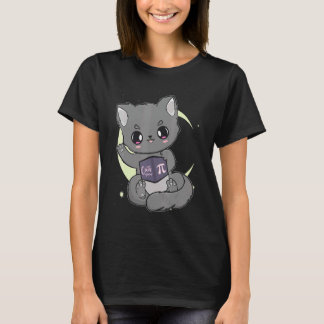 Schwarze Katze Pi Tag Feline Meow 3 14159 Neko Mat T-Shirt