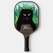Schwarze Katze Pickleball Schläger (Vorderseite)