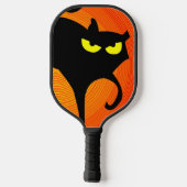 Schwarze Katze Pickleball Schläger (Rückseite)