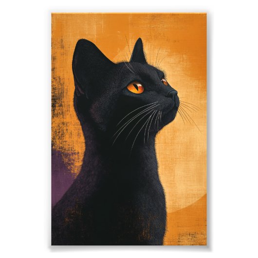 Schwarze Katze- Portrait Fotodruck (Vorne)