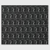 Schwarze Katze Portrait mit blauem Auge Geschenkpapier (Flach)