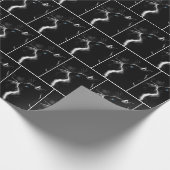 Schwarze Katze Portrait mit blauem Auge Geschenkpapier (Ecke)