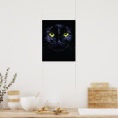 Schwarze Katze-Portrait Poster (Küche)
