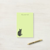 Schwarze Katze Post-it Klebezettel (Auf Schreibtisch)